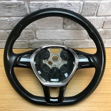Genuine VW Flat Bottom black leather steering wheel 6C0419091. Polo 6R Caddy.12D
