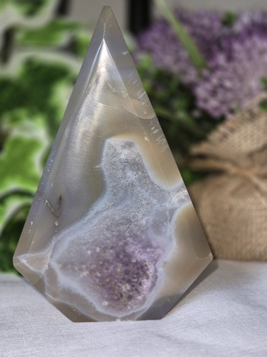 Natural druzy agate arrowhead - druzy,