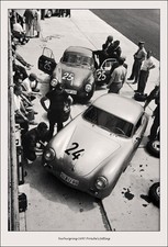 Nurburgring 1950's Porsche's pitting`Vintage Photograph A2