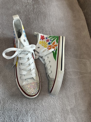 Customised floral bling toe - customised, floral,