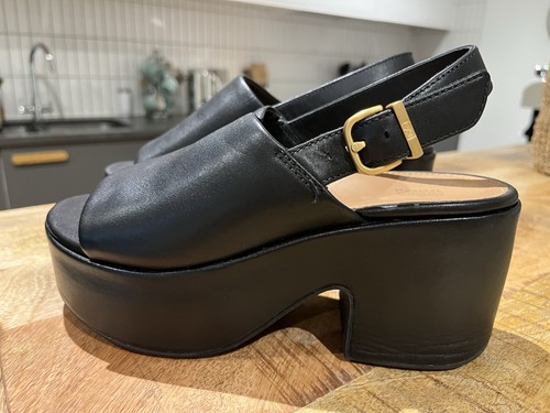 Fitflop black leather platform - fitflop,
