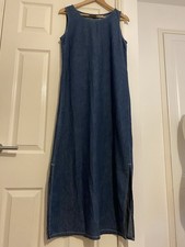 Vtg Denim Maxi Dress Sz 10