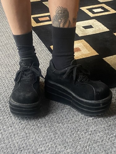 Demonia vegan suede platform - vegan,