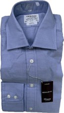 T.M. Lewin Regular Fit Shirt 15.5/34.5 BNWT Blue Luxury Oxford Long Sleeve Work