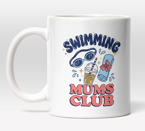 Swimming mums club mug retro - swimming,