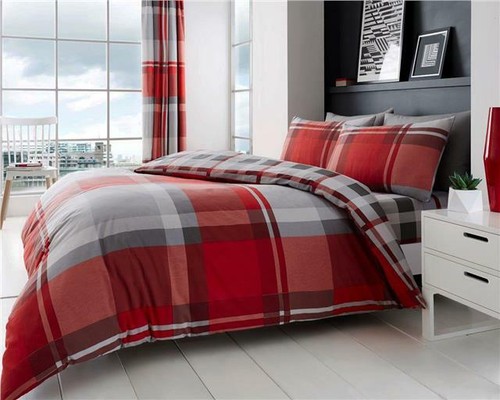 Tartan duvet sets - , red