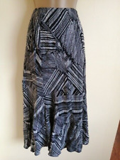 Per Una skirt 16 s Black grey textured woven skirt full & flippy lined quality