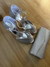 Simply Be Sole Diva High Heel Wedding Shoe/bag Champagne UK 7eee