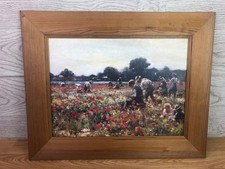 Poppy Field Framed Wall Art Print 16x20 Farmhouse Country Decor Ready Hang