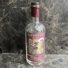 Empty Clear Glass SIPSMITH London Sloe Gin 2018 Bottle 70cl inc original stopper