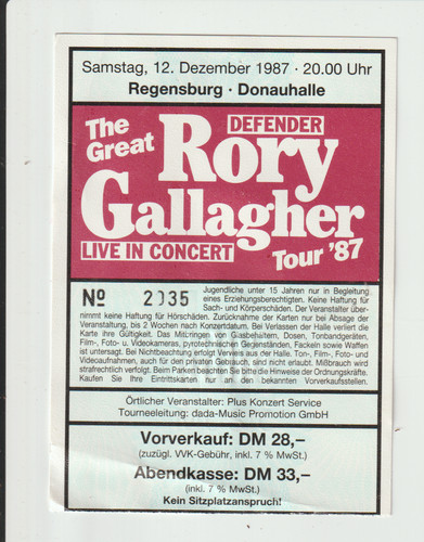 Concert ticket stub rory - concert,