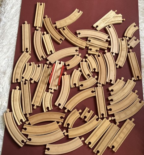 Wooden train set track bundle - track,
