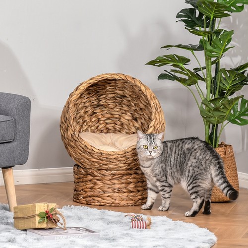 Wicker cat house raised - house,,