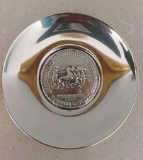 Superb Solid Sterling Silver Commemorative 680BC Olympic Coin Dish - Rare Item