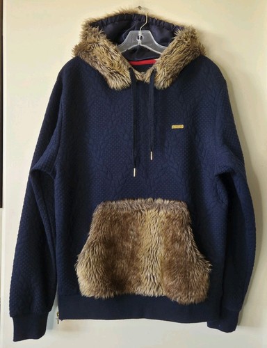 Makobi navy blue faux - navy, fur