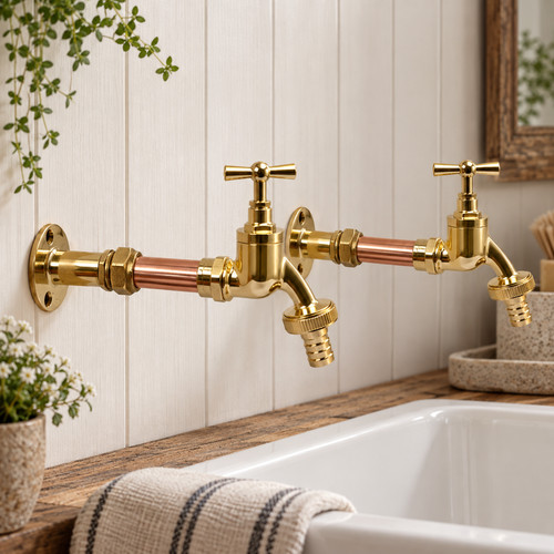 Pair wall mounted - pair, brass