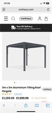 Von Haus 3mx 3m Tilting Roof Pergola dark grey