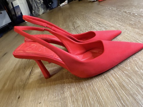 Zara women red high - high, heels