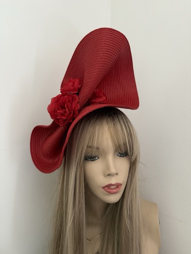 Fascinator red hatinator - fascinator,