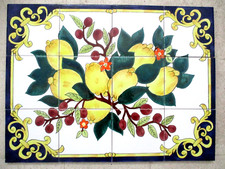 Ceramic tile art Mosaic mural Lemon Tree floral BACKSPLASH  18" x 24"  24" x 18"