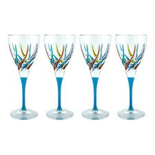 Set of Four 4 Murano Wine