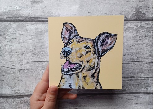 Smooth collie greetings - smooth, card