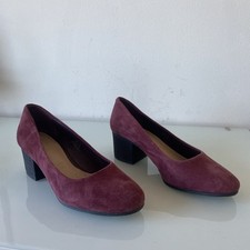 Footglove Maroon Suede Low Heel  Court Shoes Size 5