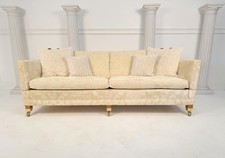 Duresta Trafalgar 3 Seater Gold Cream Floral Drop Arm Knole Sofa - RRP £6,500