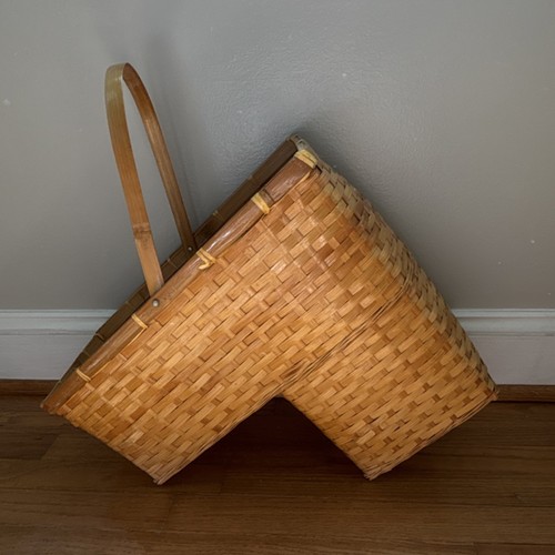 Wicker stair basket - wicker,