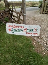 Vintage Clements&Brown Ltd (Taunton)Retailer Enamel Sign ,Maker/Original/large