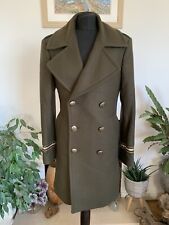 Zara Man Khaki Military Overcoat Jacket Mens Coat Officer - Size Small Oversized