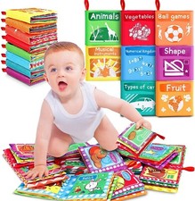RenFox 8Pcs Soft Books for Babies Cloth Book Baby Fabric Book My First Soft Baby