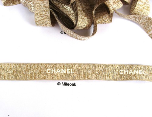 Chanel gold patterned ribbon - gold,