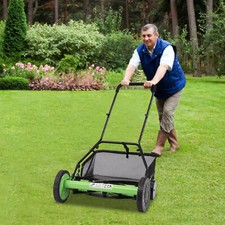 NEW! Manual Hand Push Grass Cutter Lawn Mower Garden Lawnmower 20" Cutting Width