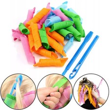 Heatless Spiral Hair Curlers Set 18-Piece No-Heat Curling Kit with Styling Hooks