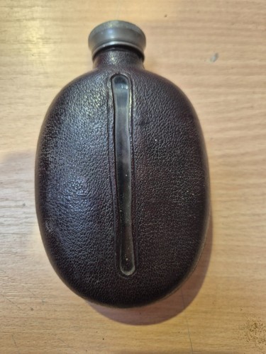 Vintage leather covered hip - leather,