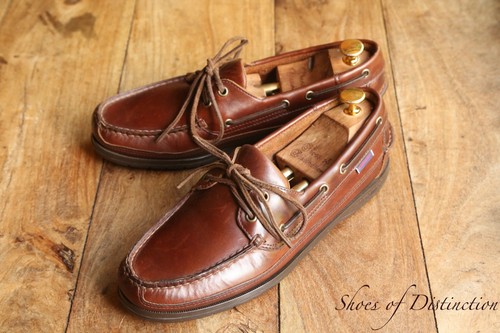 Sebago brown leather - leather, boat