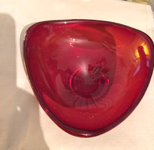Red glass bowl a - bowl, 5"