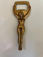 Vintage Brass Bottle Opener Naked Lady Risque Art Collectable Ideal for Man cave