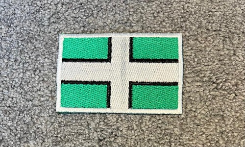 Devon flag iron badge - iron-on,
