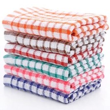 12 Pack Mono Terry 100% Cotton Tea Towels Set Dish Cloth Kitchen Cleaning Drying