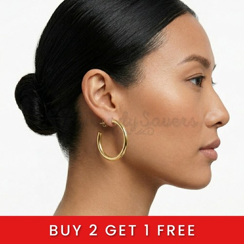 14ct gold large chunky hoop - large,