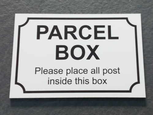 Parcel box sign post - box,
