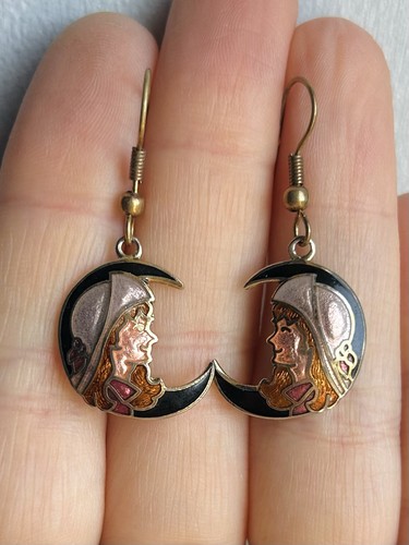 Vintage cloisonné crescent - vintage,