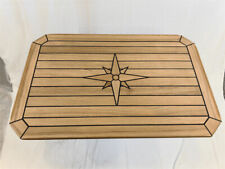 Boat Rectangular Teak Table Top Star Inlay Square Corner 4 Sizes Marine Yacht RV