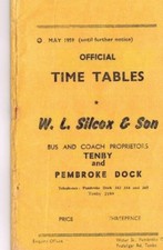 W L SILCOX & SON TENBY PEMBROKE BUS TIMETABLE 1959 WALES WELSH BUS TIMETABLES