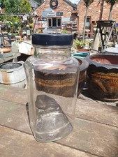 Vintage Large Glass Sweet Jar 1960's Storage Kitchen 