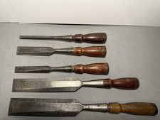 Stanley Socket Hand Chisels Set USA X5 Vintage Tools Wood Working
