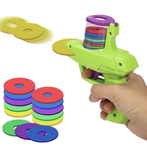 Flying foam disc launcher - flying,