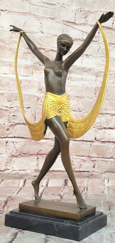 Bronze nude dancer statue - bronze,